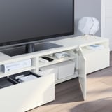 BESTÅ TV unit with drawers and door, white/Lappviken white, 70 7/8x16 1/2x15 3/8 "