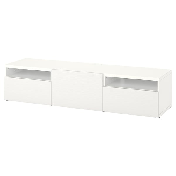 BESTÅ TV unit with drawers and door, white/Laxviken white, 70 7/8x16 1/2x15 3/8 "