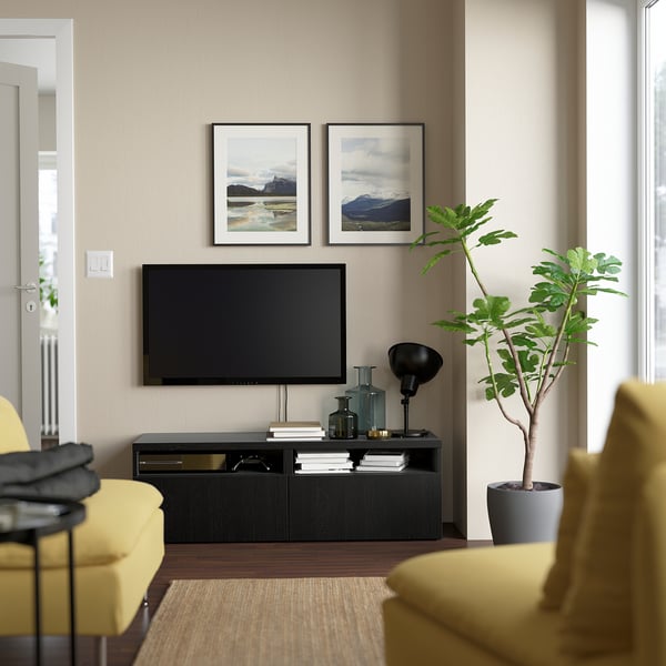 BESTÅ TV unit with drawers, blackbrown/Lappviken blackbrown, 471