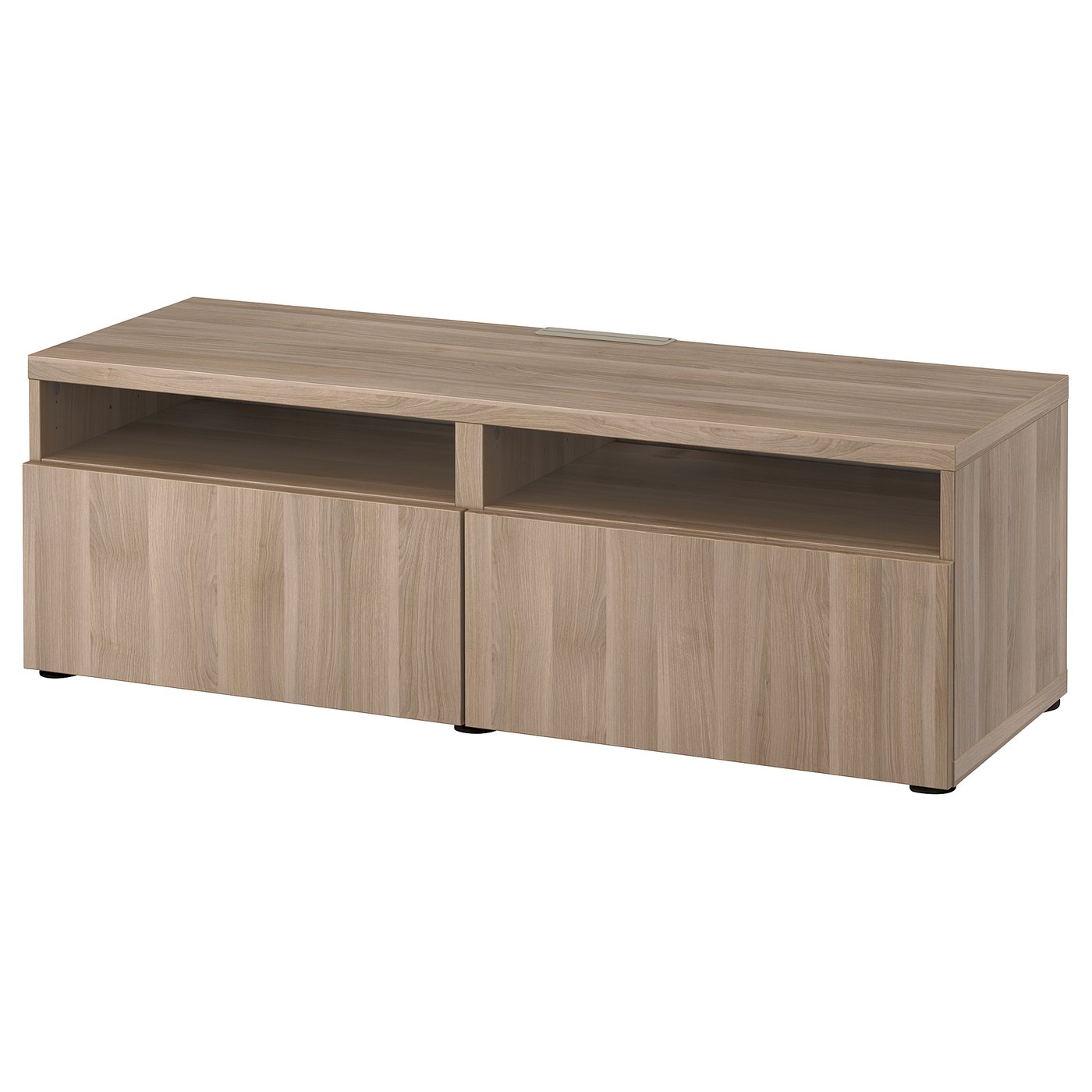 walnut effect light gray coffee table