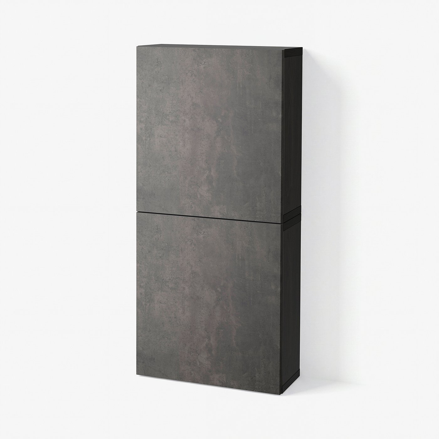 BESTÅ wall cabinet with 2 doors, black-brown Kallviken/dark gray