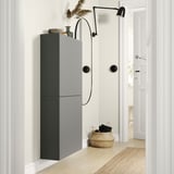 BESTÅ Wall cabinet with 2 doors, dark gray/Lappviken dark gray, 23 5/8x8 5/8x50 3/8 "