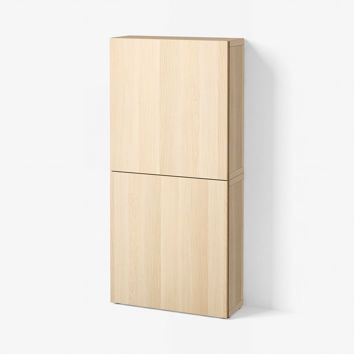 BESTÅ wall cabinet with 2 doors, white stained oak effect