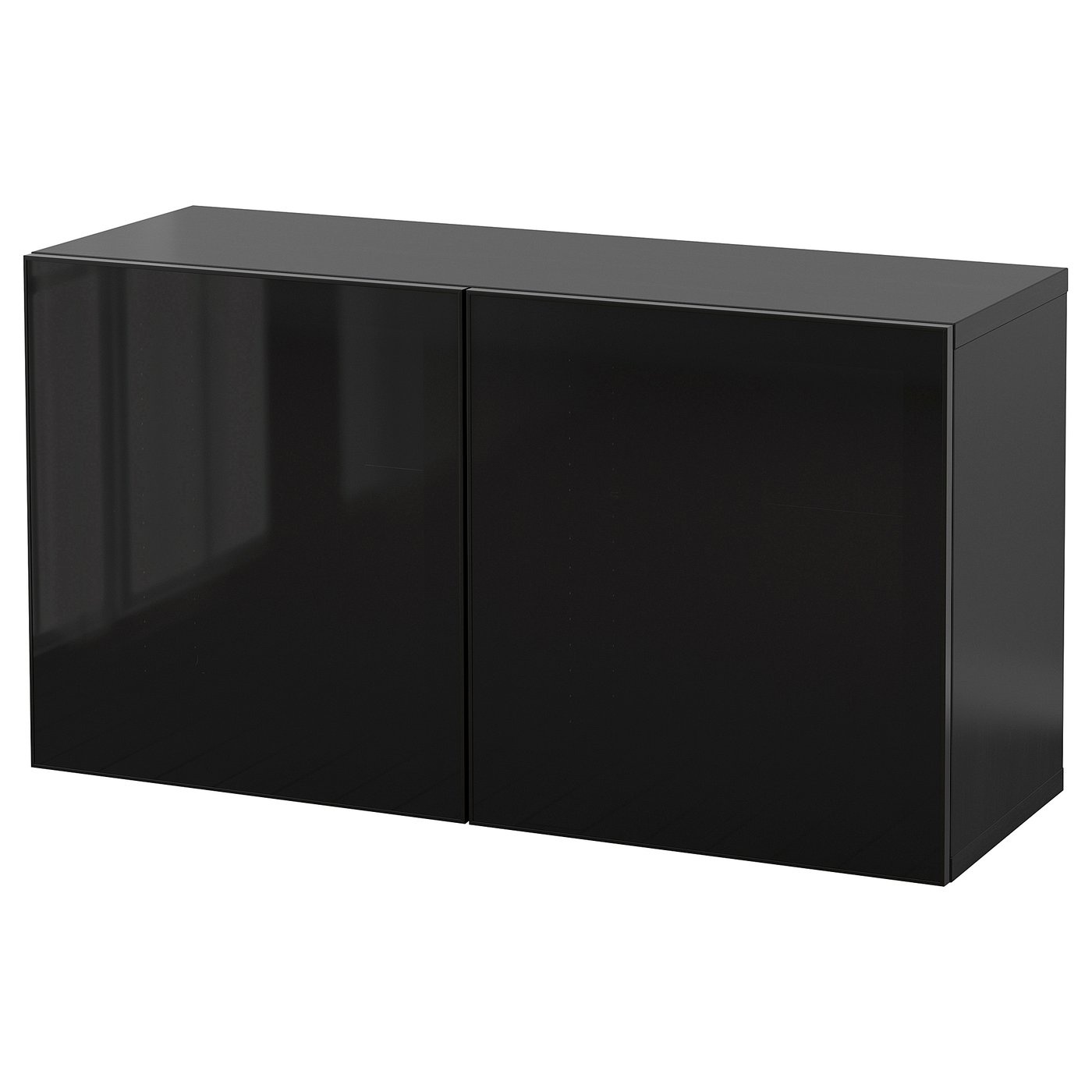 BESTÅ wall-mounted cabinet combination, black-brown/Sindvik, 471