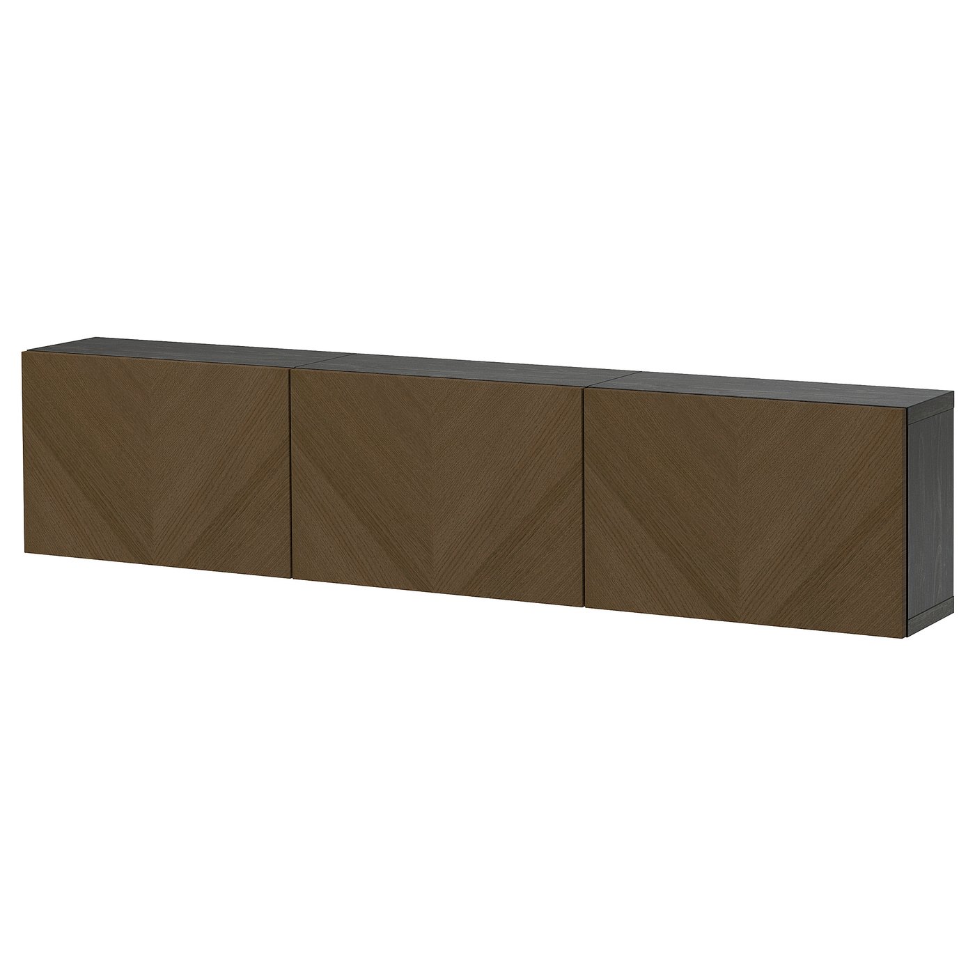 BESTÅ wall-mounted cabinet combination, black-brown Hedeviken