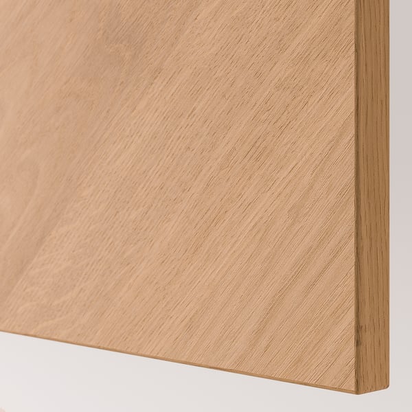 BESTÅ Wall-mounted cabinet combination, black-brown Hedeviken/oak veneer, 70 7/8x16 1/2x25 1/4 "