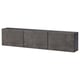 BESTÅ Wall-mounted cabinet combination, black-brown Kallviken/dark gray concrete effect, 70 7/8x8 5/8x15 "