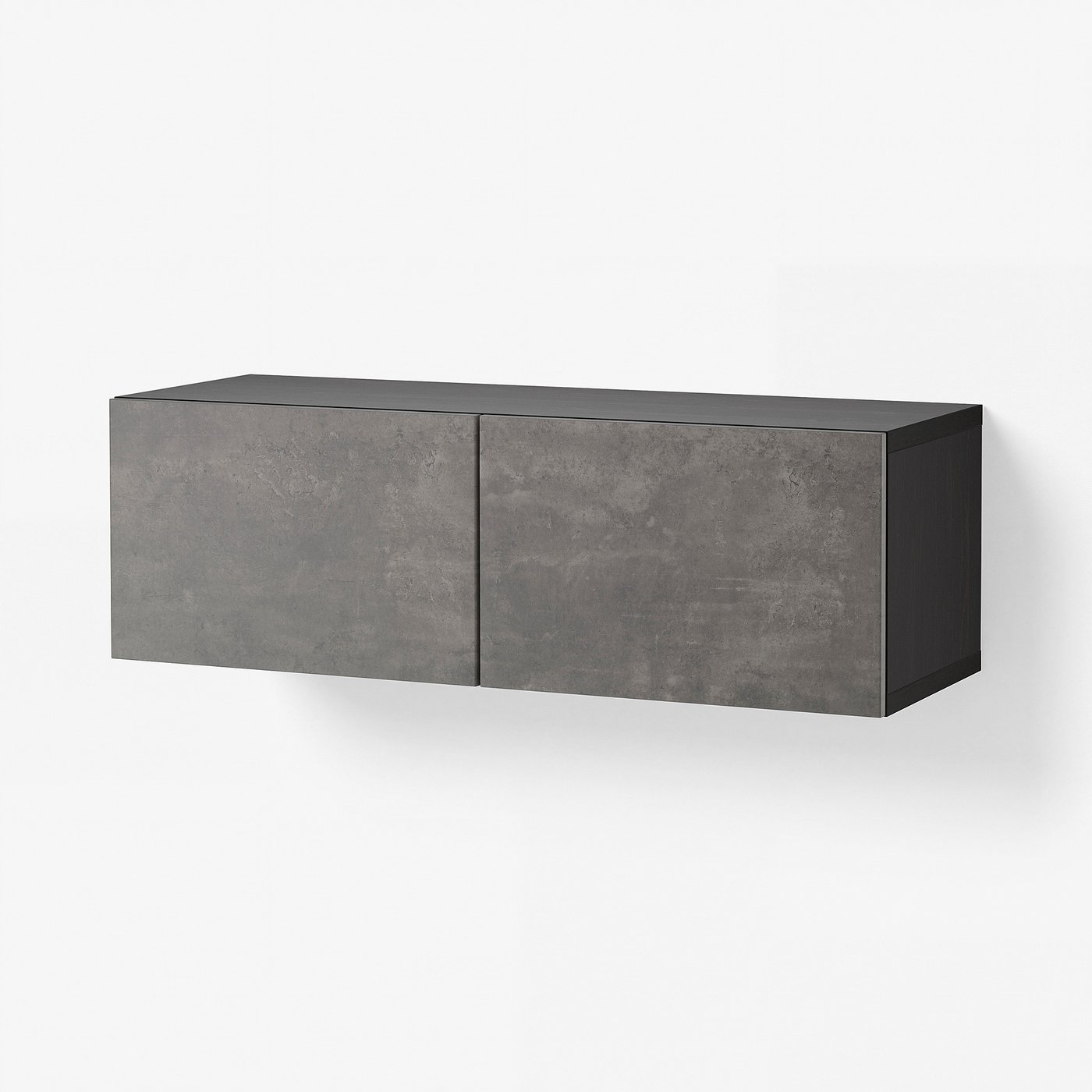 BESTÅ wall-mounted cabinet combination, black-brown Kallviken/dark
