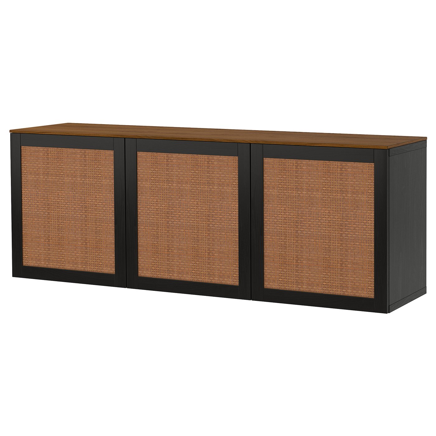 BESTÅ wall-mounted cabinet combination, black-brown Studsviken