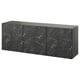 BESTÅ Wall-mounted cabinet combination, dark gray/Bergsviken black, 70 7/8x16 1/2x25 1/4 "