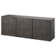 BESTÅ Wall-mounted cabinet combination, dark gray/Kallviken concrete effect, 70 7/8x16 1/2x25 1/4 "