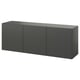 BESTÅ Wall-mounted cabinet combination, dark gray/Lappviken dark gray, 70 7/8x16 1/2x25 1/4 "