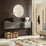 BESTÅ Wall-mounted cabinet combination, dark gray/Lappviken dark gray, 70 7/8x8 5/8x15 "