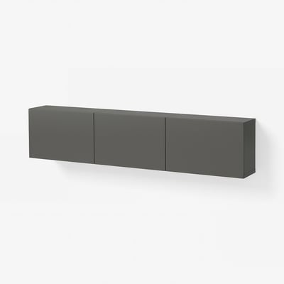 BESTÅ Wall-mounted cabinet combination, dark gray/Lappviken dark gray, 70 7/8x8 5/8x15 "