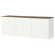 BESTÅ Wall-mounted cabinet combination, white Förvaltare/white walnut effect, 70 7/8x16 1/2x25 5/8 "