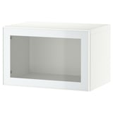 BESTÅ Wall-mounted cabinet combination, white Glassvik/white/light green clear glass, 23 5/8x16 1/2x15 "