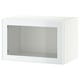 BESTÅ Wall-mounted cabinet combination, white Glassvik/white/light green clear glass, 23 5/8x16 1/2x15 "