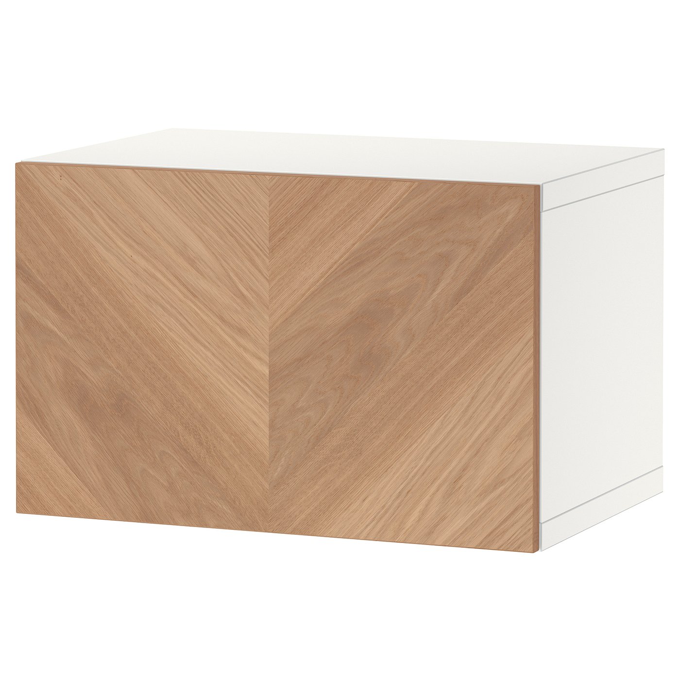 BESTÅ wall-mounted cabinet combination, white Hedeviken/oak veneer