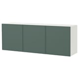 BESTÅ Wall-mounted cabinet combination, white/Krukmakare dark gray-green, 70 7/8x16 1/2x25 1/4 "