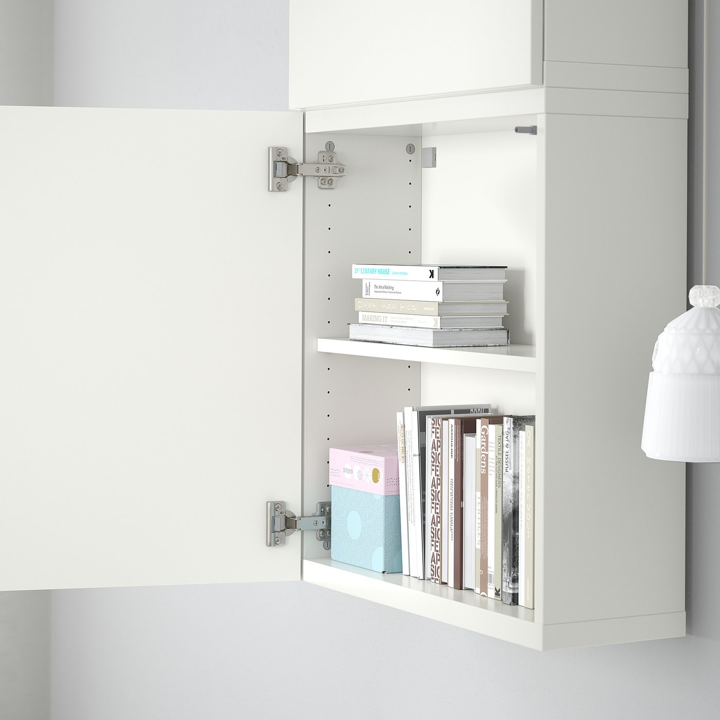 BESTÅ wall-mounted cabinet combination, white/Lappviken white, 235
