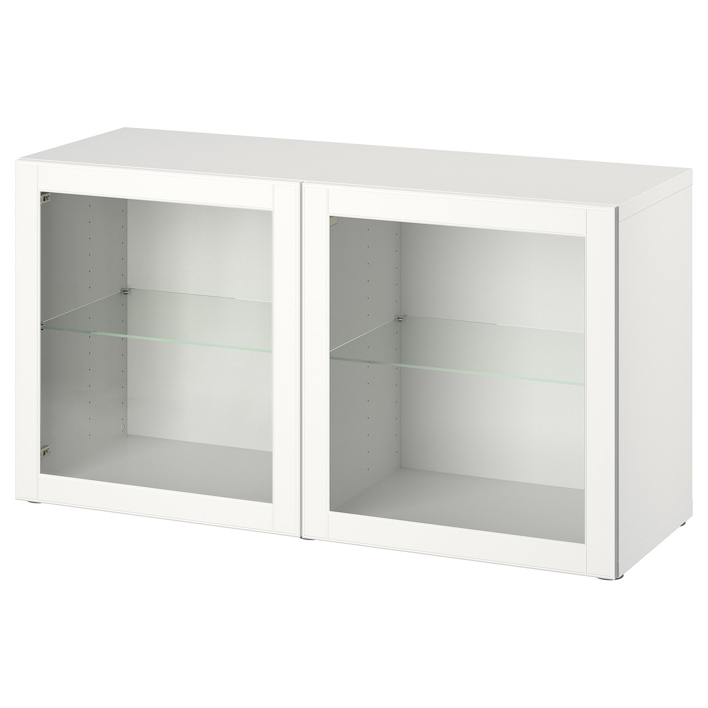 BESTÅ wall-mounted cabinet combination, white/Ostvik clear glass