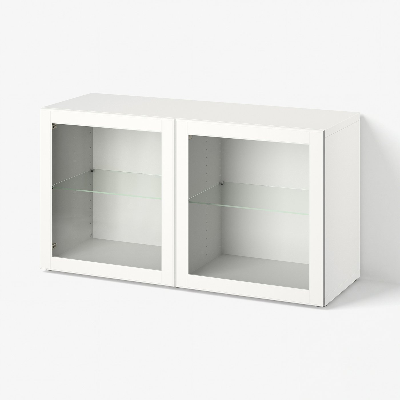 BESTÅ wall-mounted cabinet combination, white/Ostvik clear glass