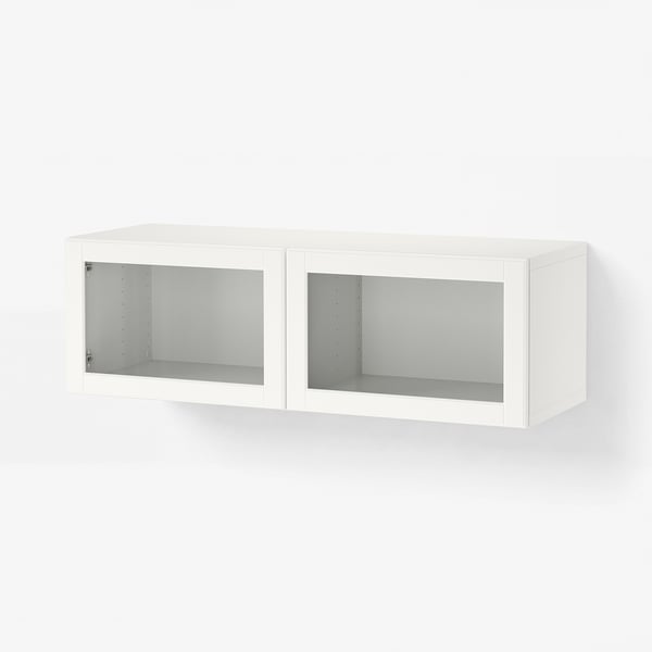 BESTÅ Wall-mounted cabinet combination, white/Ostvik white, 47 1/4x16 1/2x15 "