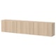 BESTÅ Wall-mounted cabinet combination, white stained oak effect/Lappviken white stained oak effect, 70 7/8x8 5/8x15 "