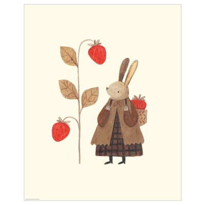 BILD Poster, strawberry rabbit, 16x20 "