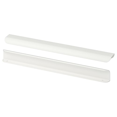 Modern white kitchen handles. Minimalist design, made of aluminium.