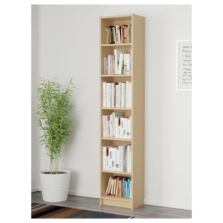 BILLY Bookcase, birch veneer, 15 3/4x11x79 1/2" IKEA