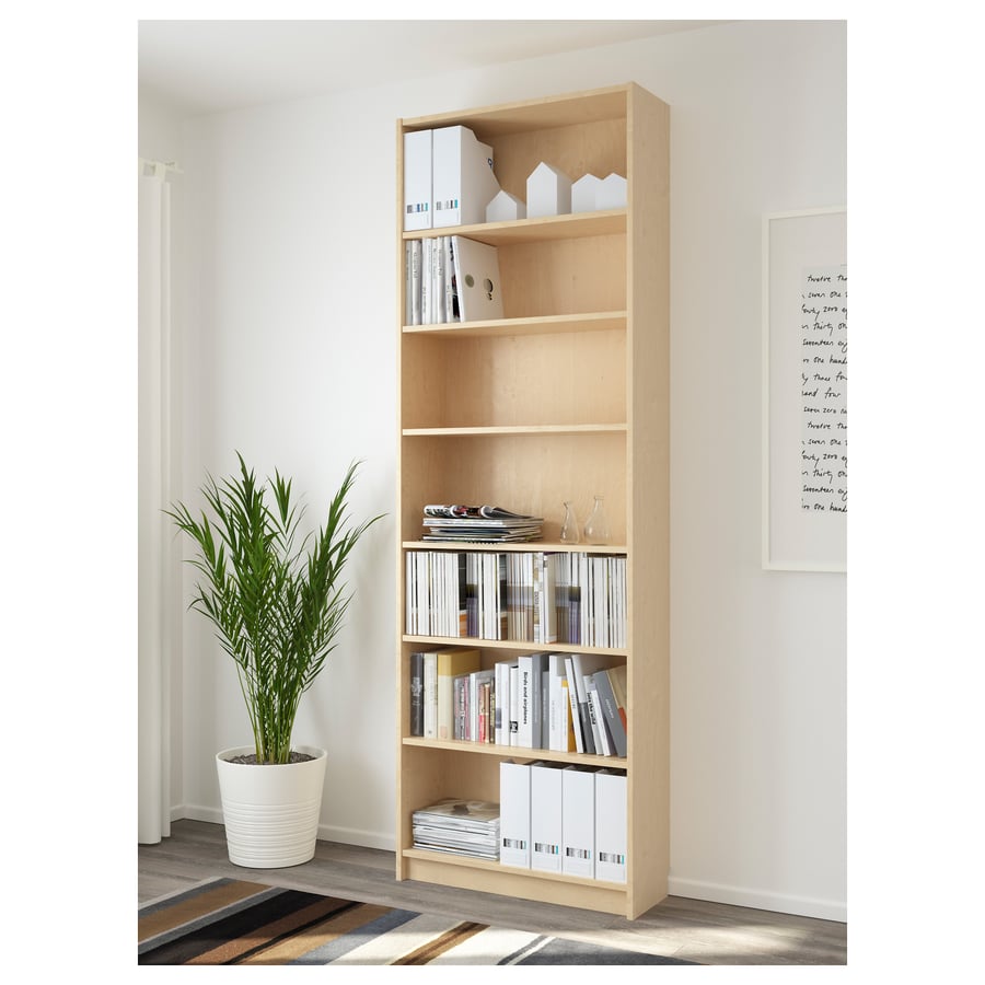 BILLY bookcase, birch veneer, 311/2x11x931/4" IKEA