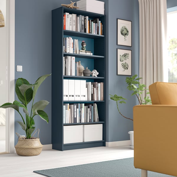 BILLY bookcase, blackblue, 311/2x11x791/2" IKEA