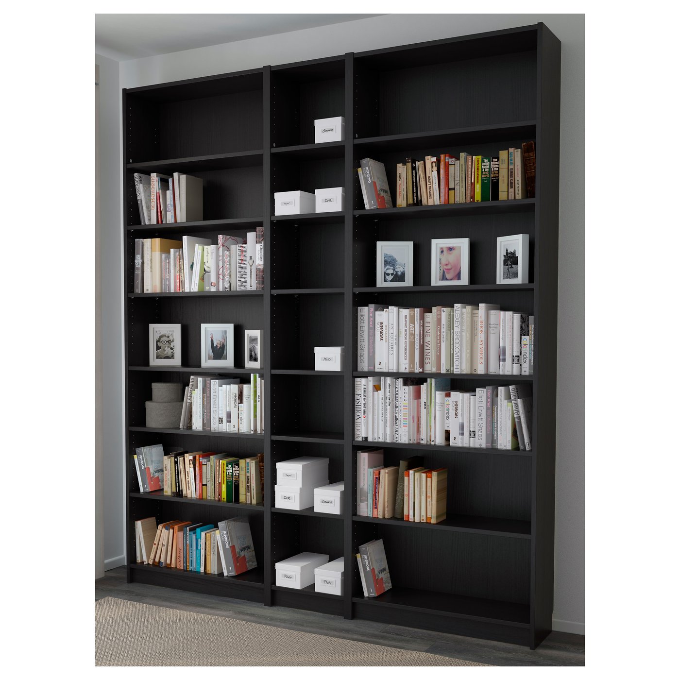 BILLY Bookcase, black-brown, 311/2x11x413/4 - IKEA