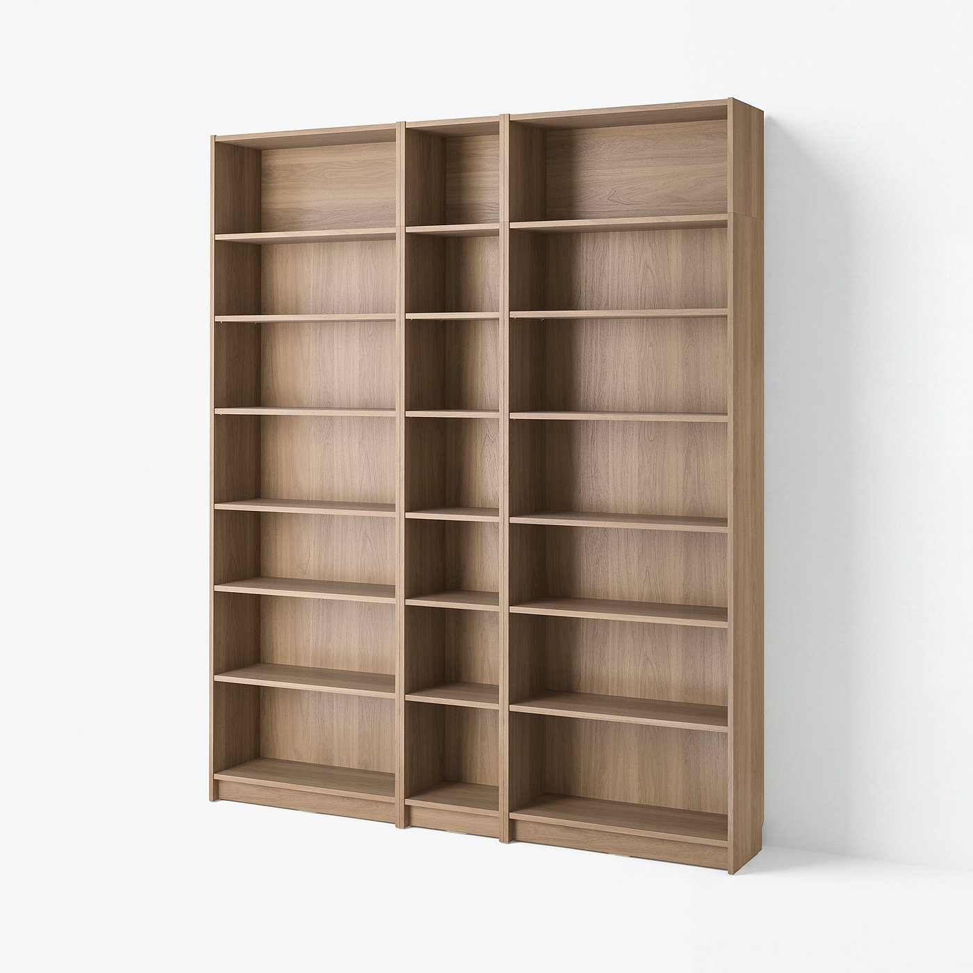BILLY bookcase comb w extension units, oak effect, 783/4x11x931/4