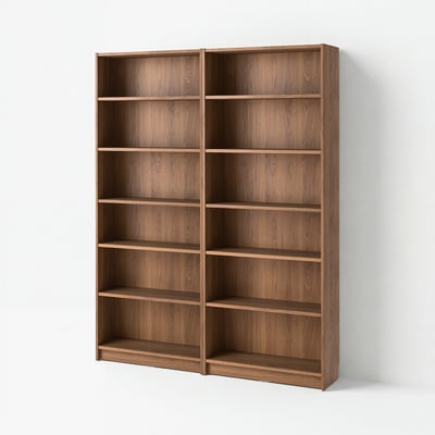 BILLY Bookcase combination, brown walnut effect, 63x11x79 1/2 "