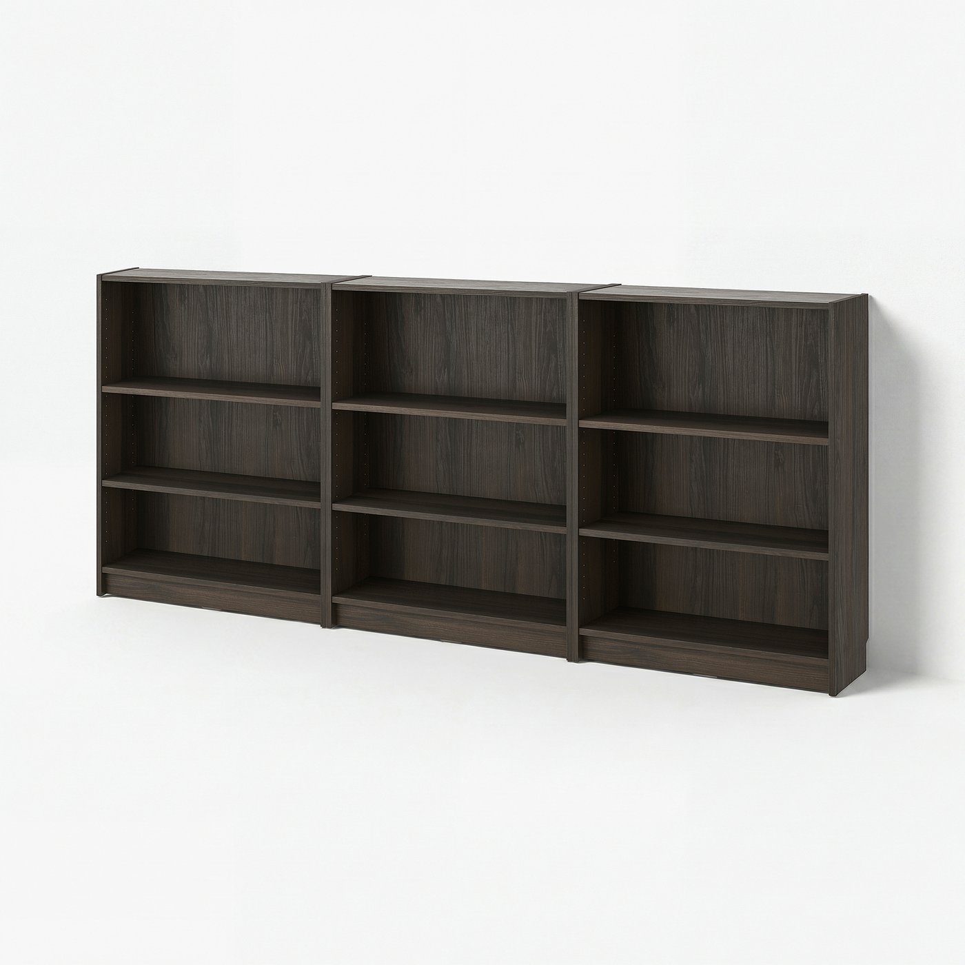 BILLY bookcase combination, dark-brown oak effect, 941/2x11x413/4