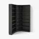 BILLY Bookcase corner comb w ext units, black oak effect, 53 1/2/53 1/2x11x93 1/4 "