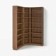 BILLY Bookcase corner comb w ext units, brown walnut effect, 53 1/2/53 1/2x11x93 1/4 "