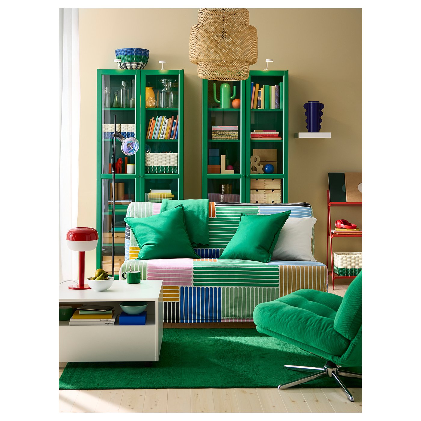 BILLY bookcase, green, 63x113/4x791/2