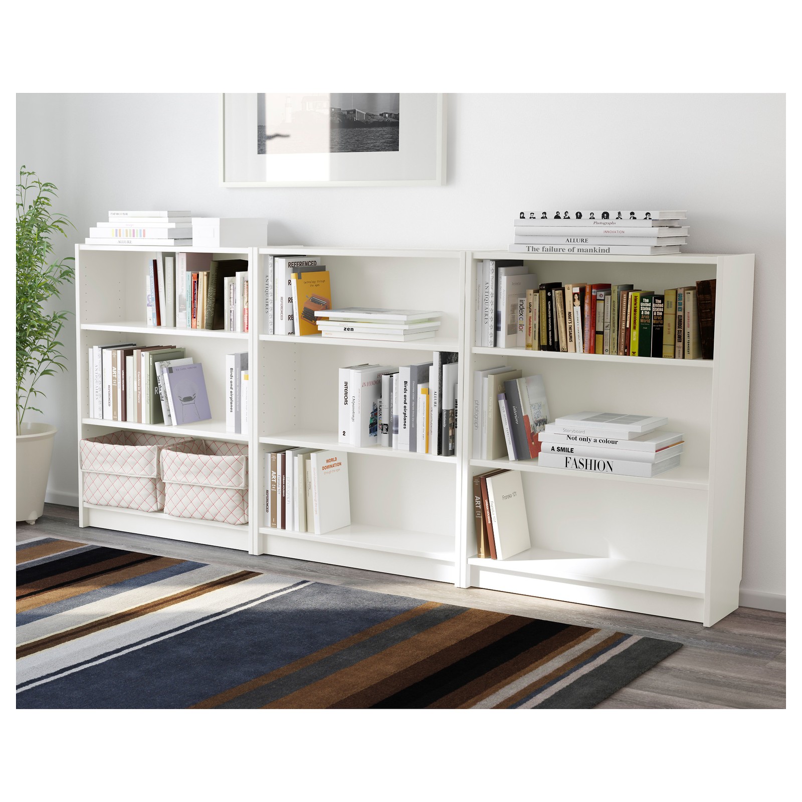 BILLY Bookcase, white, 94 1/2x11x41 3/4" IKEA