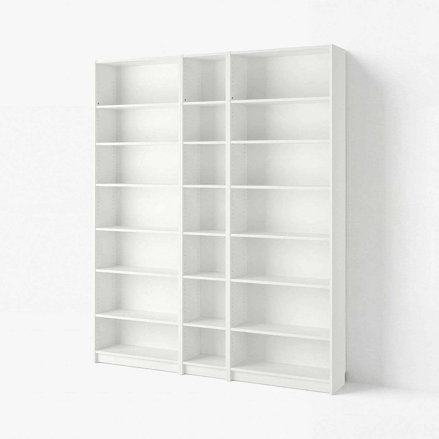BILLY bookcase, white, 783/4x11x931/4