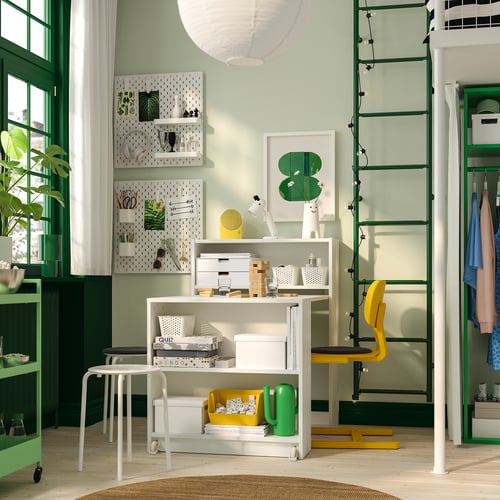 BILLY Bookcase with foldable table, white, 31 1/2x12 3/4/44 1/4x41 3/4 "