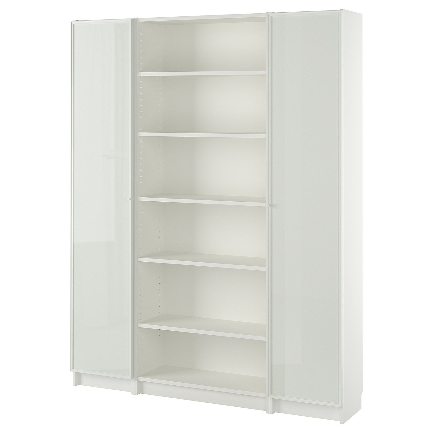 BILLY / HÖGBO bookcase comb w glass doors, white, 63x791/2" IKEA