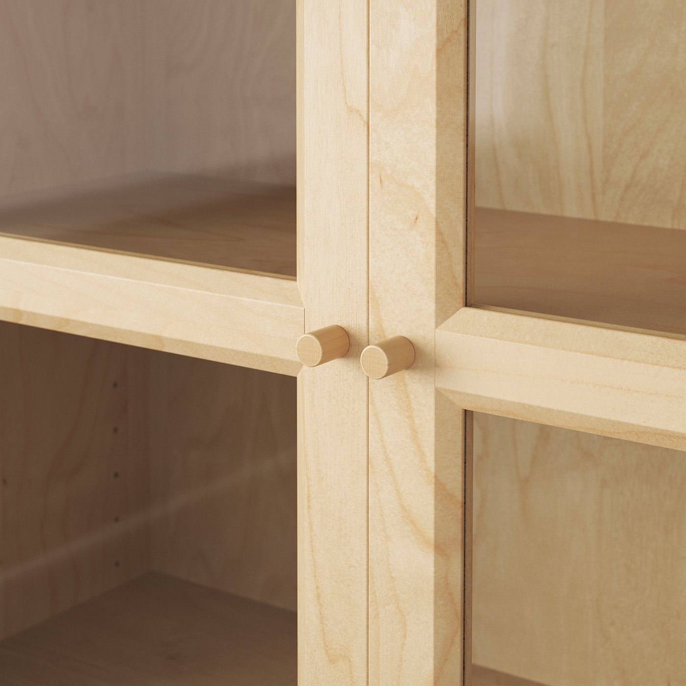 BILLY / OXBERG bookcase, birch veneer/glass, 63x113/4x791/2" IKEA