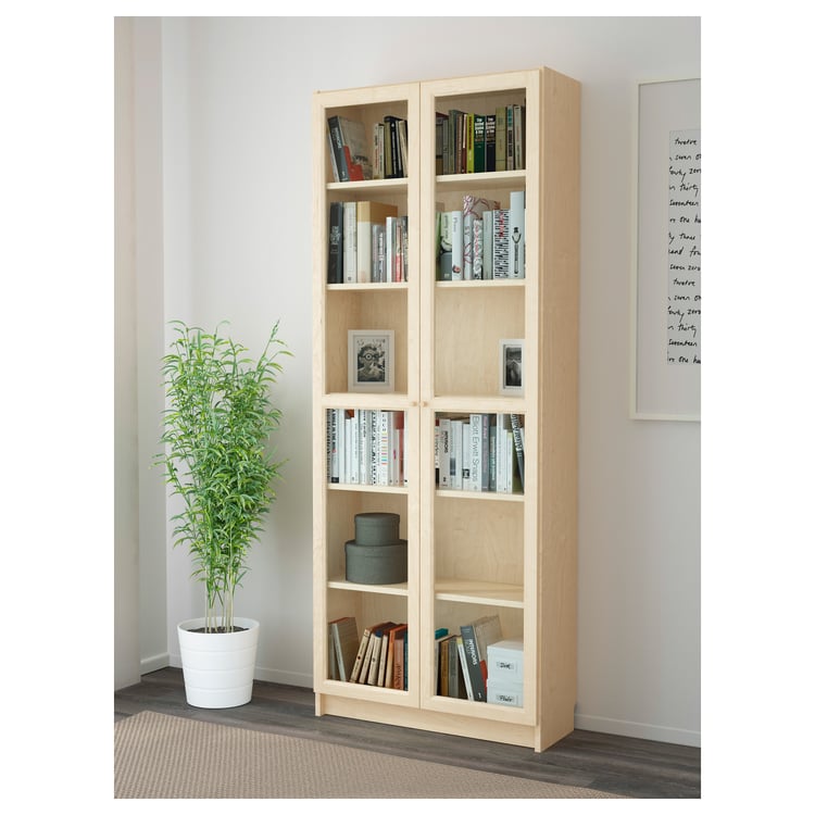 BILLY / OXBERG bookcase, birch veneer, 311/2x113/4x791/2" IKEA