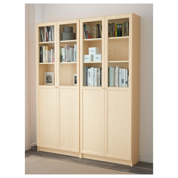 BILLY / OXBERG bookcase, birch veneer, 63x113/4x791/2" IKEA