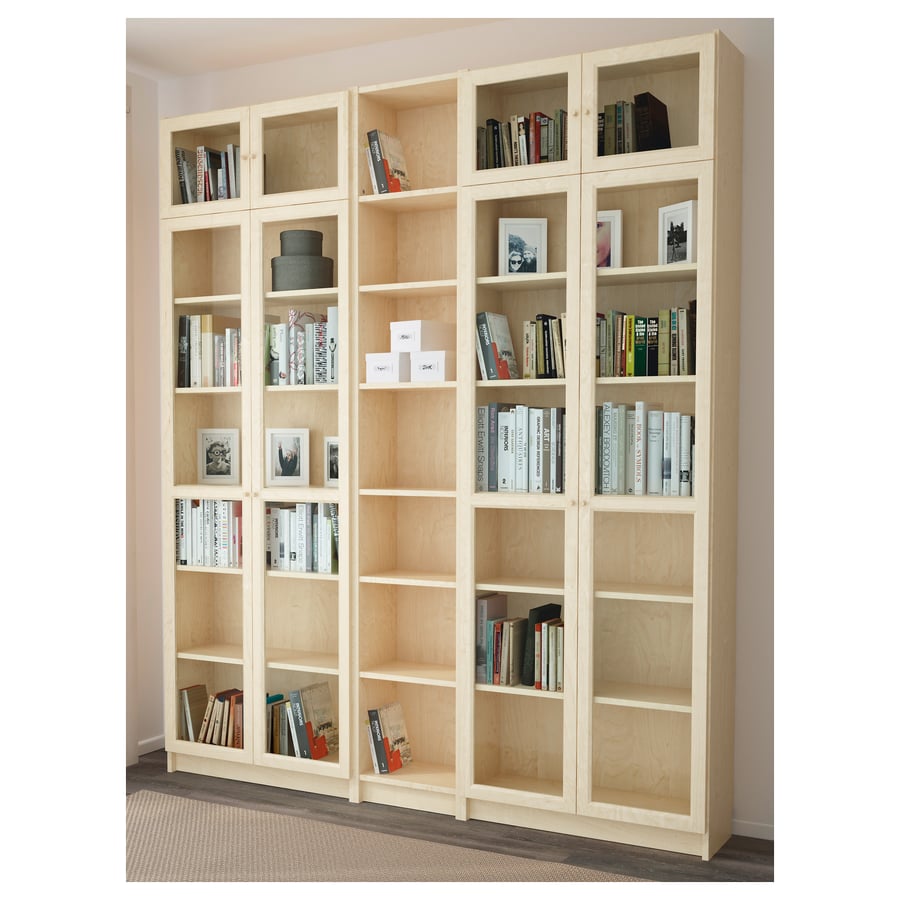 BILLY / OXBERG bookcase, birch veneer, 783/4x113/4x931/4" IKEA