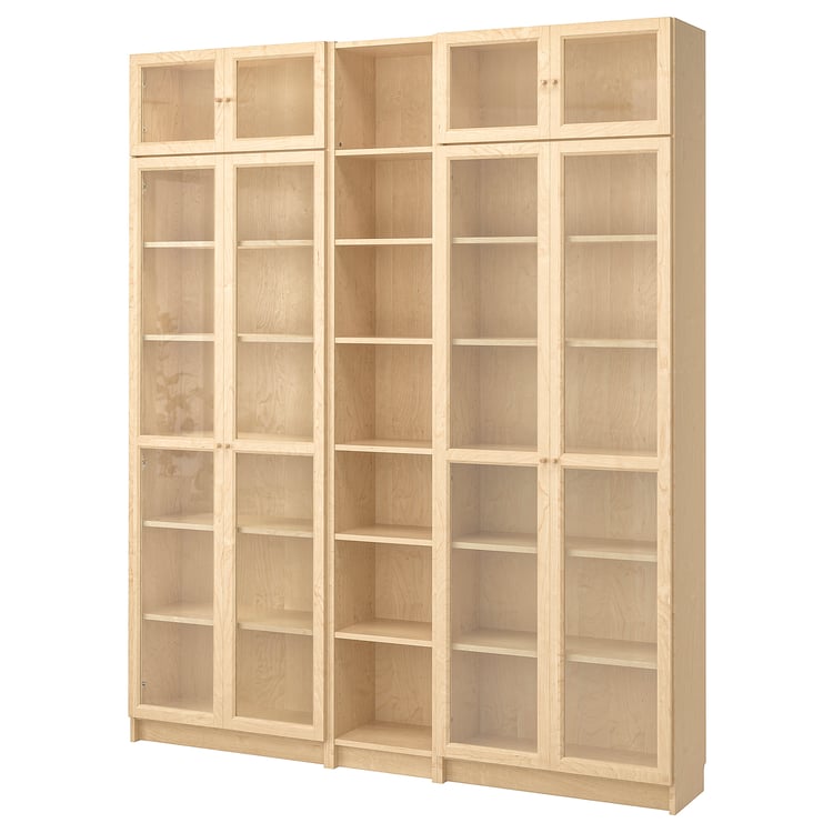 BILLY / OXBERG bookcase, birch veneer, 783/4x113/4x931/4" IKEA