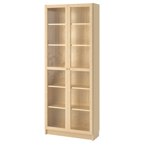 BILLY / OXBERG bookcase, birch veneer, 311/2x113/4x791/2" IKEA
